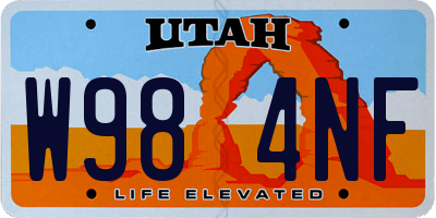 UT license plate W984NF