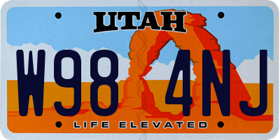 UT license plate W984NJ