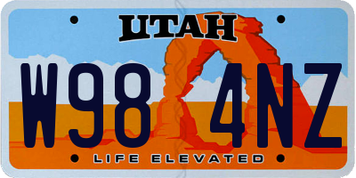 UT license plate W984NZ