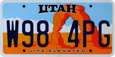 UT license plate W984PG