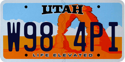 UT license plate W984PI