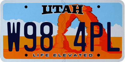 UT license plate W984PL