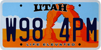 UT license plate W984PM