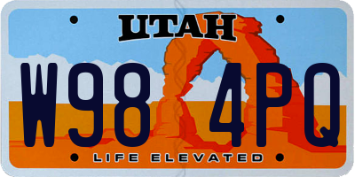 UT license plate W984PQ
