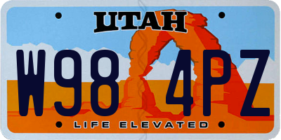 UT license plate W984PZ