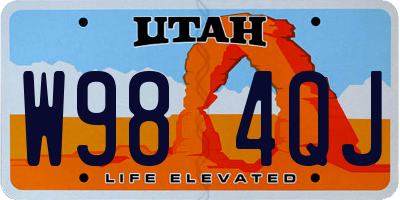 UT license plate W984QJ