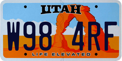 UT license plate W984RF