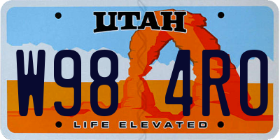 UT license plate W984RO