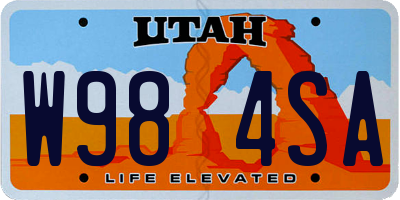 UT license plate W984SA