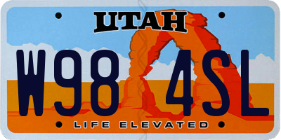 UT license plate W984SL