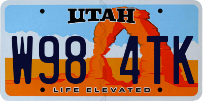 UT license plate W984TK
