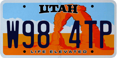 UT license plate W984TP