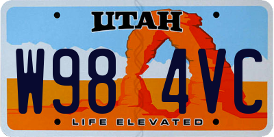 UT license plate W984VC