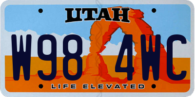 UT license plate W984WC