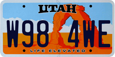 UT license plate W984WE