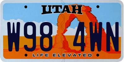 UT license plate W984WN