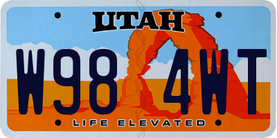 UT license plate W984WT