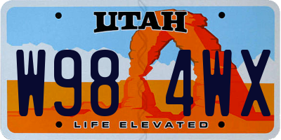 UT license plate W984WX