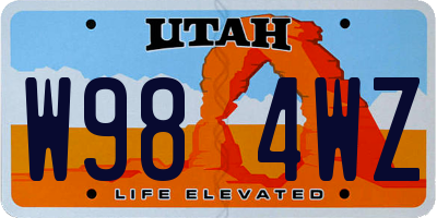 UT license plate W984WZ