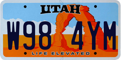 UT license plate W984YM