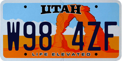 UT license plate W984ZF