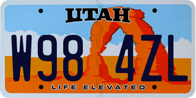 UT license plate W984ZL