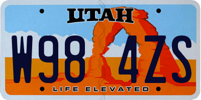 UT license plate W984ZS