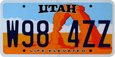 UT license plate W984ZZ