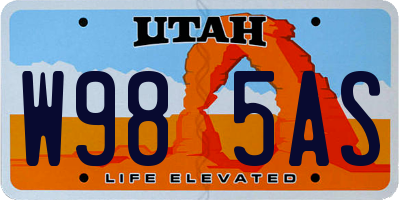 UT license plate W985AS