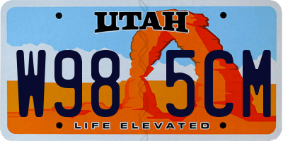 UT license plate W985CM