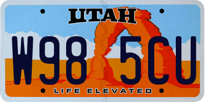 UT license plate W985CU