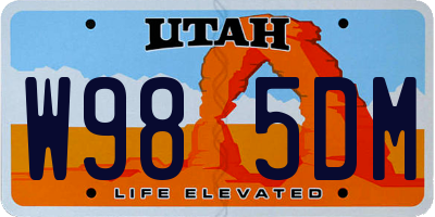 UT license plate W985DM