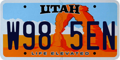 UT license plate W985EN