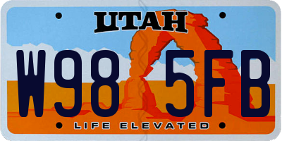 UT license plate W985FB