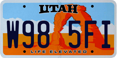 UT license plate W985FI