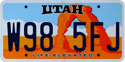 UT license plate W985FJ