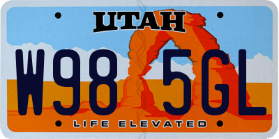UT license plate W985GL