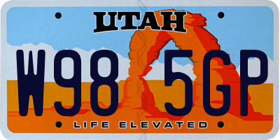 UT license plate W985GP