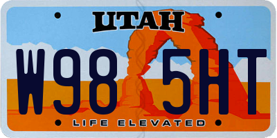 UT license plate W985HT
