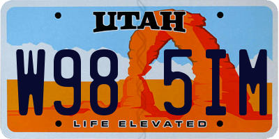 UT license plate W985IM