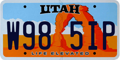 UT license plate W985IP