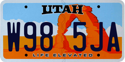 UT license plate W985JA
