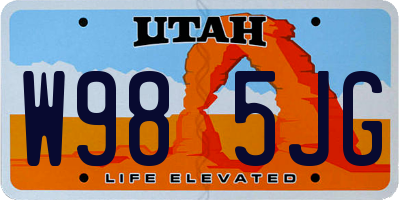 UT license plate W985JG