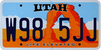 UT license plate W985JJ