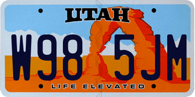 UT license plate W985JM
