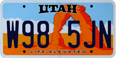 UT license plate W985JN