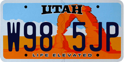 UT license plate W985JP