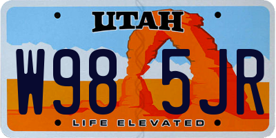 UT license plate W985JR