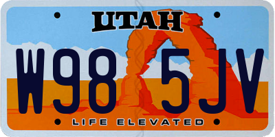 UT license plate W985JV