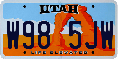 UT license plate W985JW